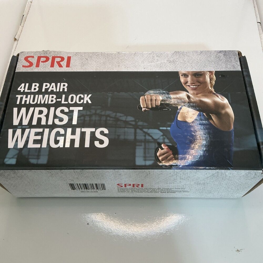 SPRI Thumblock Wrist Weights - Arm Set for Women and Men 4 lbs, Black